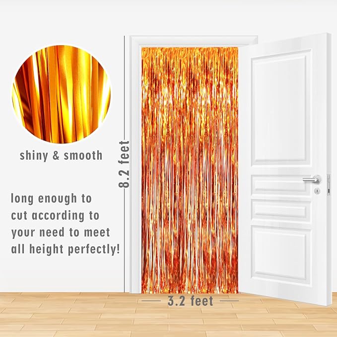 GOER 6.4 ft x 8.2 ft Metallic Tinsel Foil Fringe Curtains, Graduation - Image 6