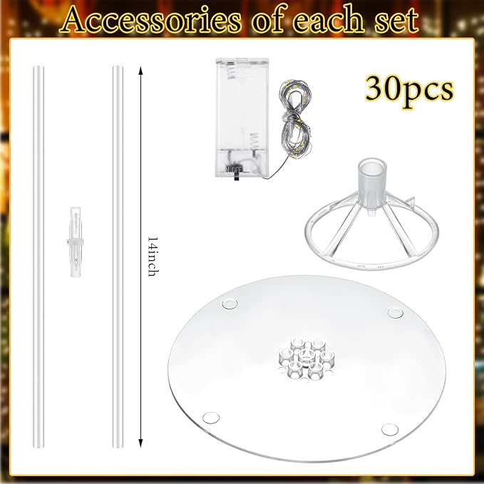 Liliful 30 Sets of Balloon Stand Kit and LED Fairy Lights Centerpieces Include - Image 3
