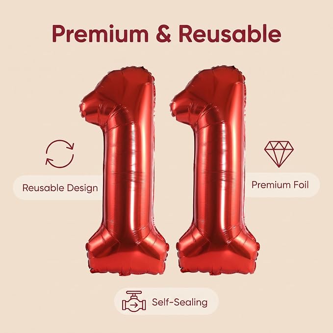 Number 11 Balloon Foil Mylar Balloons - Image 6