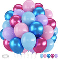 Pink and Blue Balloons, 12 Inch Macaron and Metallic Blue Pink Party Balloons by Froova