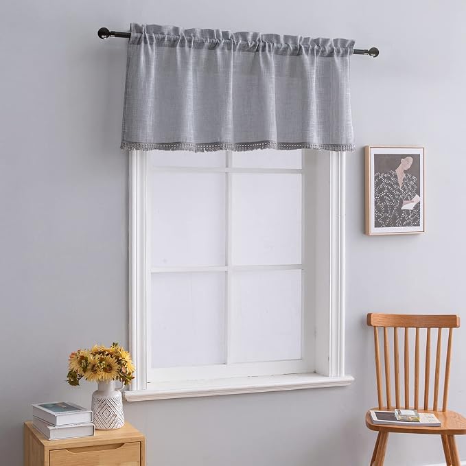 Beda Home Tassel Linen Textured Swag Curtain Valance - Image 6