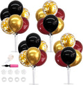TONIFUL 4 Set Burgundy Red Black Gold Balloon Stand Centerpiece by TONIFUL