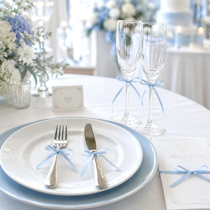 KINGLAKE Light Blue Satin Ribbon - Image 6
