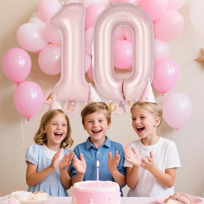 Light Pink Number 0 Balloon, 40 Inch Giant Mylar Number Balloons, Large Foil - Image 5