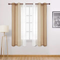 DWCN Taupe Faux Linen Ombre Sheer Curtains by DWCN