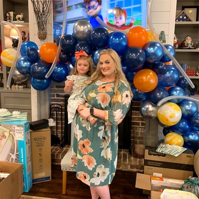 60Pcs Balloons Orange Blue, Outer Space Party Balloons Set, Graduation - Image 4