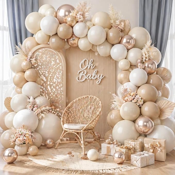 Neutral Balloons, 60 Packs 12 Inch Double Stuffed Beige Cream Sand White - Image 4