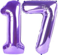 17 Balloon - Purple Birthday Number Balloons, 40 Inch Decorations Men Women | by ALPHADELTAPI