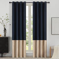 Blue Beige Velvet Blackout Curtains Luxury Decor 72 inches, Color Block | by ModernShinyVelvetCurtains