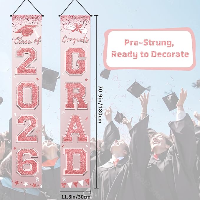 Graduation Decorations 2026 Porch Banner, Graduation Banner Class of 2026 - Image 3