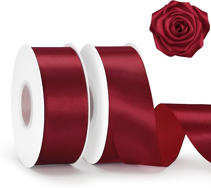 KINGLAKE Burgundy Satin Ribbon by KINGLAKE