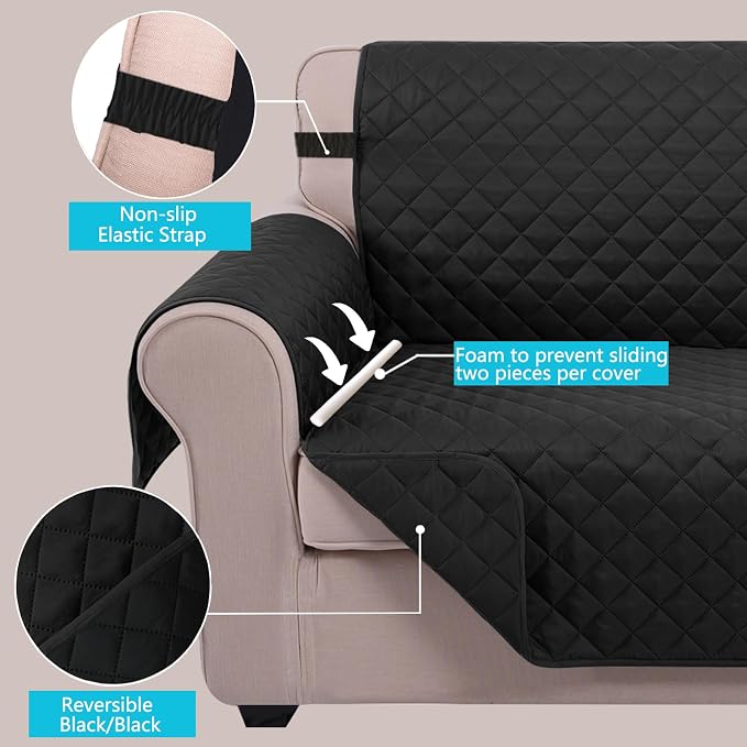 U-NICE HOME 4 Seater Sofa Cover 91''Large Couch Cover, Pet Friendly, Elastic - Image 3