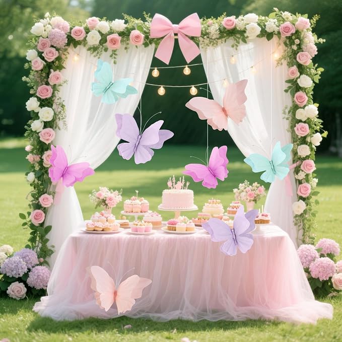 3D Hanging Butterfly Decorations, Crepe Paper Butterfly Hanging Decorations - Image 5