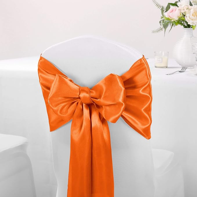 5-Pack Satin Table Runner Orange 12 x 108 inches Long, Table Runners - Image 7