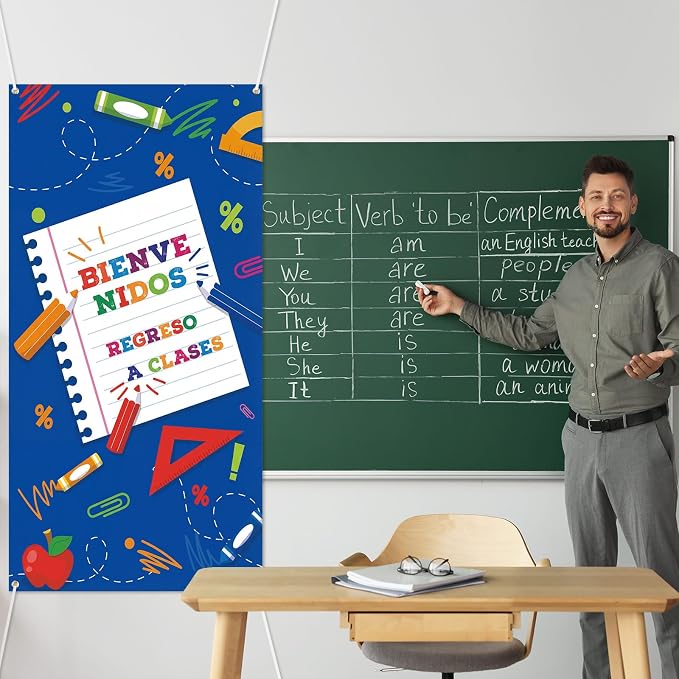HunnmingRe Bienvenidos Regreso a Clases Banner Regreso a Clases Door Decor Back - Image 6