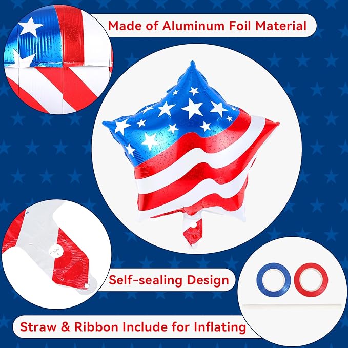 12 Pcs Patriotic Balloons, Eagle American Flag Balloon, 4th of July Balloons - Image 5