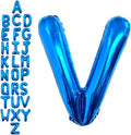 40 Inch Blue Letter V Balloons, DIY Phrase Foil Alphabet Letter V Balloons DIY by LHOAVWE