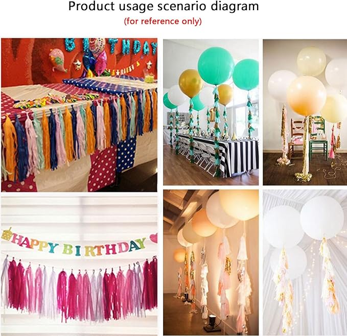 We Moment Red and White Tassel Garland，Tissue Tassel Banner - Image 4