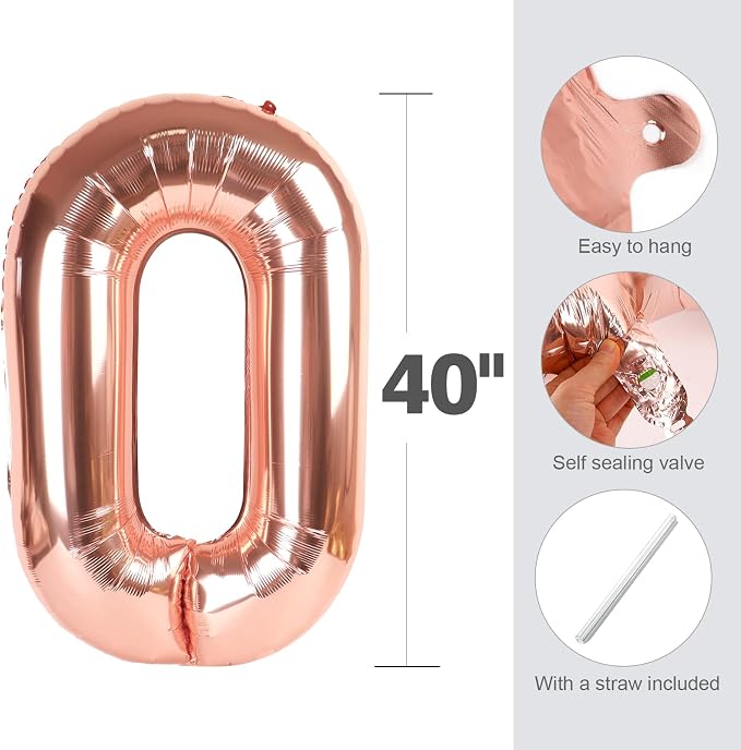 Number Balloons Rose Gold 6 Balloon 40 inch - Image 5