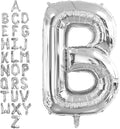 40 Inch Silver Letter B Balloons, DIY Phrase Foil Alphabet Letter B Balloons by LHOAVWE