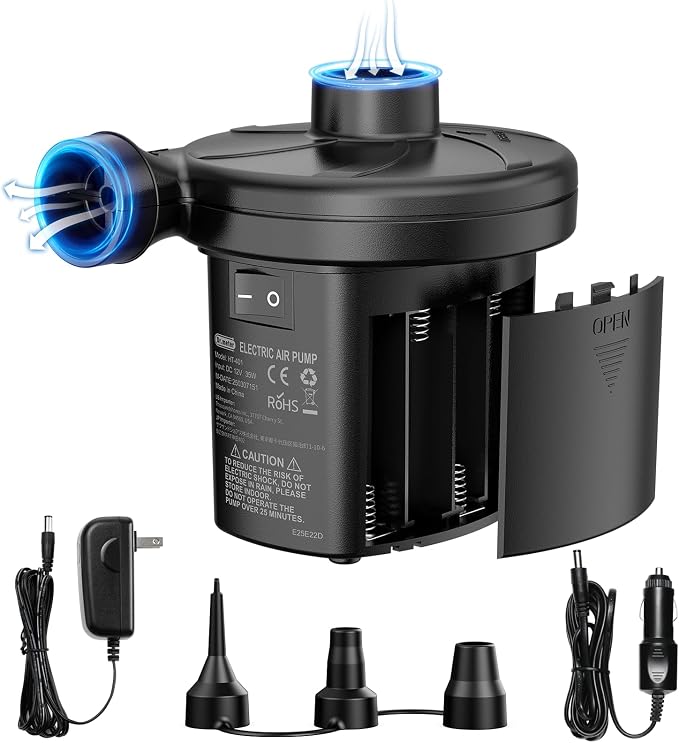 Dr.meter 3 Ways Powered Air Mattress Pump Electric Air Pump by Drmeter