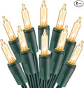 PhilzOps Clear Christmas Lights, 69.6ft 300Ct Warm White Incandescent Christmas String Lights, Connectable 120V UL Certified Indoor Xmas Tree Lights for Outdoor Wedding Party Decor, Green Wire