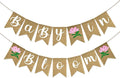 Anwyll Burlap Baby in Bloom Banner NO DIY Baby Shower Decoration Banner Floral by Anwyll