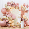 PartyWoo Dusty Pink Balloon Arch Kit 142pcs Rose and Pink Balloons | Nude White by PartyWoo