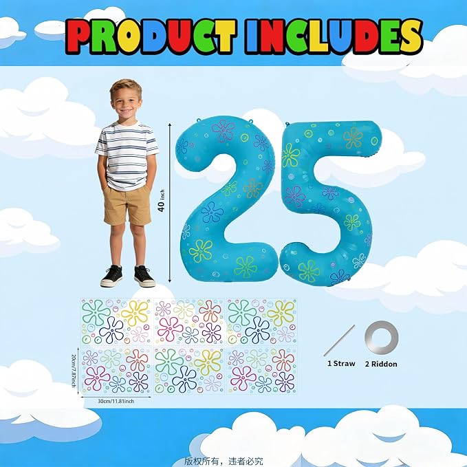 Number 25 DIY Balloon 40 In Cartoon Theme Birthday Decorations | Fun Party - Image 6