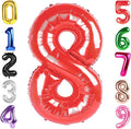 40 Inch Red Number 8 Balloon Birthday Party Decorations by Hadoife