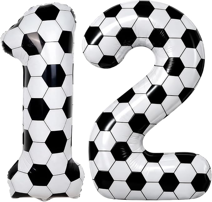 Big Soccer 12 Balloons, 9th Birthday Decorations by Froova