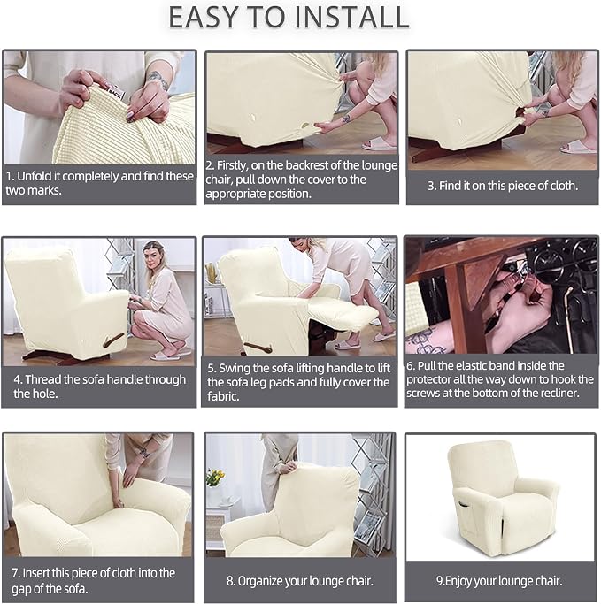 Recliner Chair Covers, 1-Piece Lazy Boy Recliner Covers, Furniture Protector & - Image 5