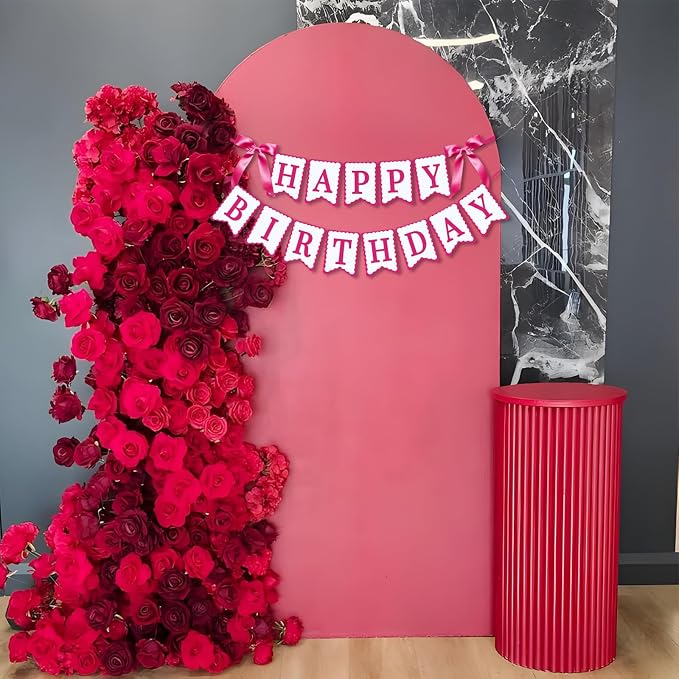 Bow Happy Birthday Banner for Bow Birthday Decorations Bows Garland for Women - Image 5