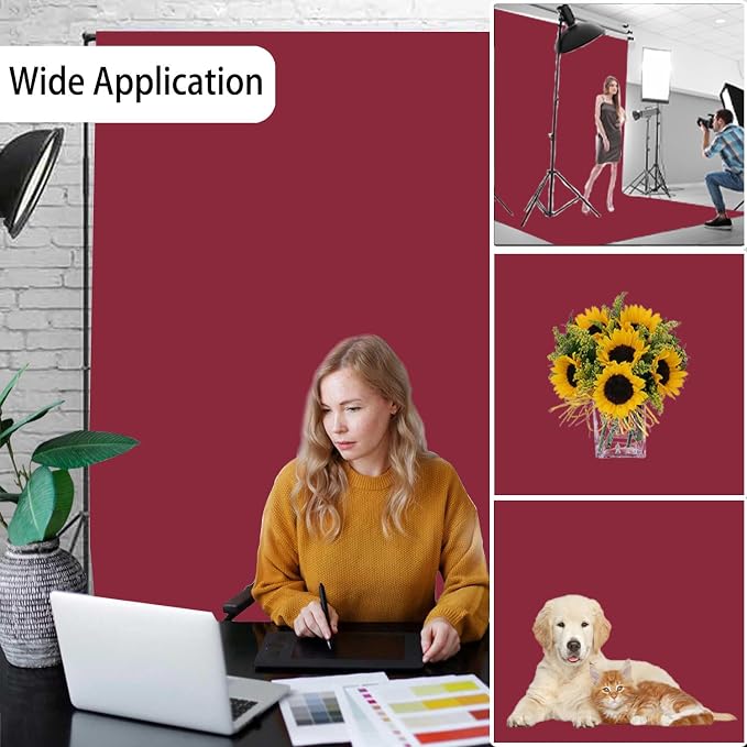 Burgundy Photography Backdrop for Photoshoot, Fabric 10x10ft | Versatile Studio - Image 2