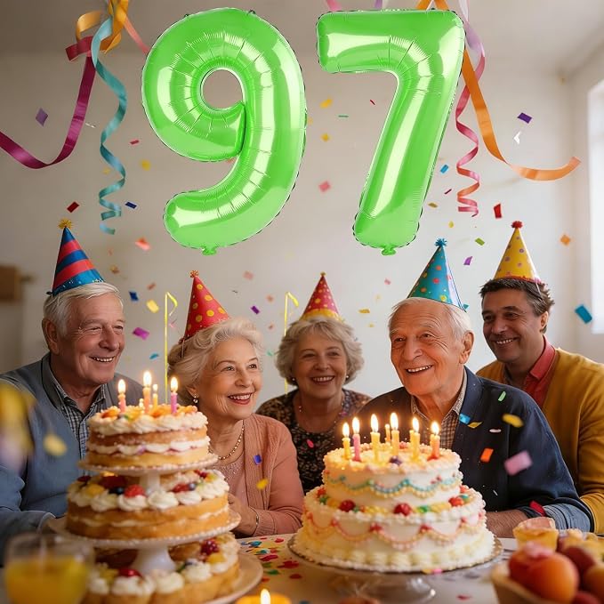 40 Inch Number 97 Balloons for 97th Birthday Party Decorations, 0-100 Fruit - Image 2