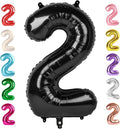 2 Balloon Numbers Birthday Decorations, 40In Black Balloons by Mluchee