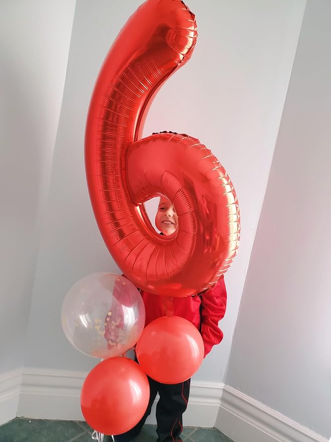 Number 7 Balloons 40 Inch Red Balloon - Image 3