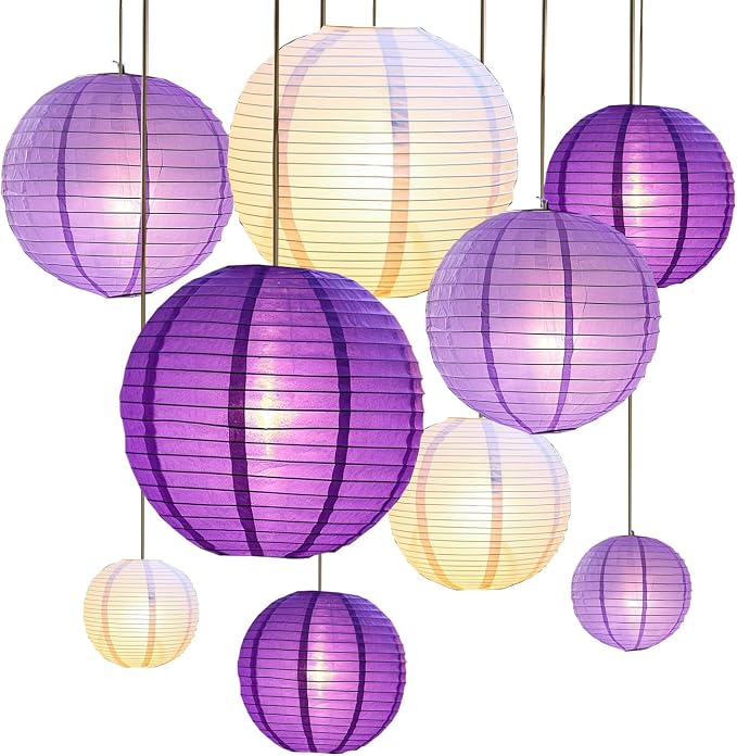 ZOOYOO 10pcs Paper Lanterns, Graduation, Gender Reveal, Anniversary, Birthday - Image 3