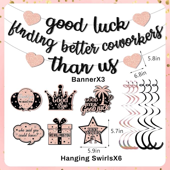 Good Luck Finding Better Coworkers Than Us Banner, Rose Gold Black Coworker - Image 2