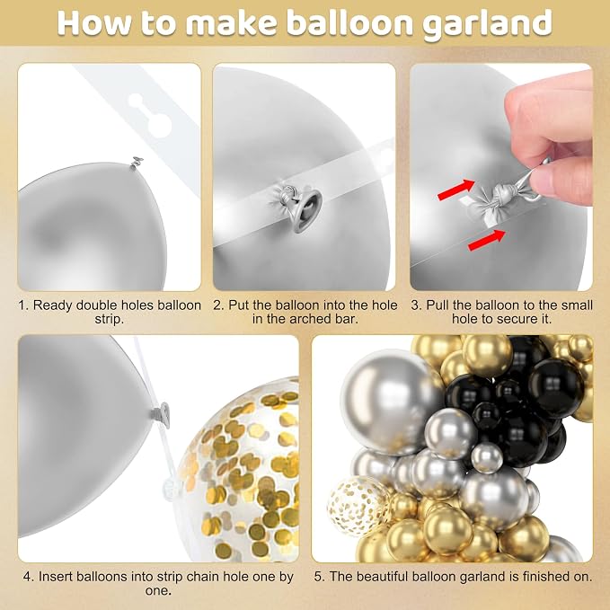 Amandir 153pcs Black and Gold Balloons Arch Garland Kit Different Sizes | 18 12 - Image 4