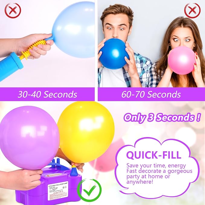 IDAODAN Electric Balloon Pump – Portable Balloon Air Pump Electric Inflator - Image 3