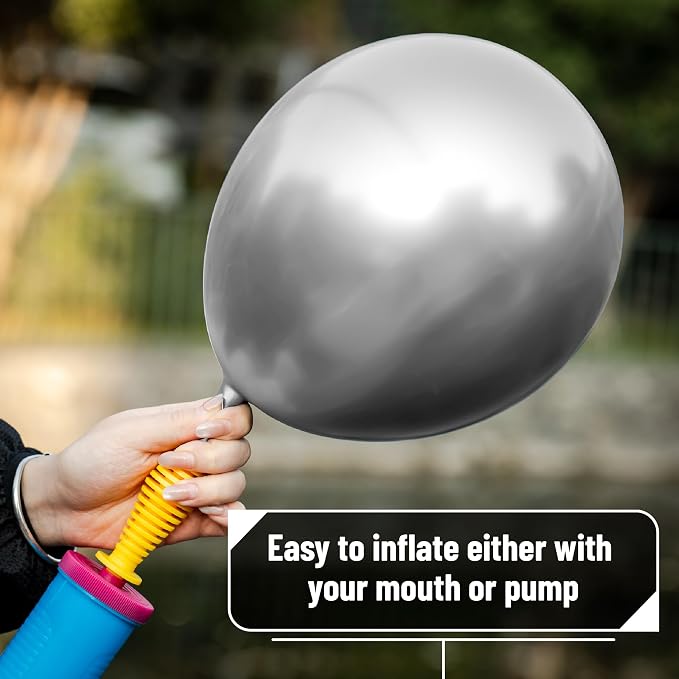 Mr. Pen- Metallic Balloons, 12 Inch, 54 Pack | Latex Metallic Silver Balloons - Image 4