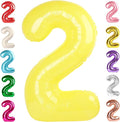 2 Balloon Numbers Birthday Decorations, 40In Yellow Balloons by Mluchee