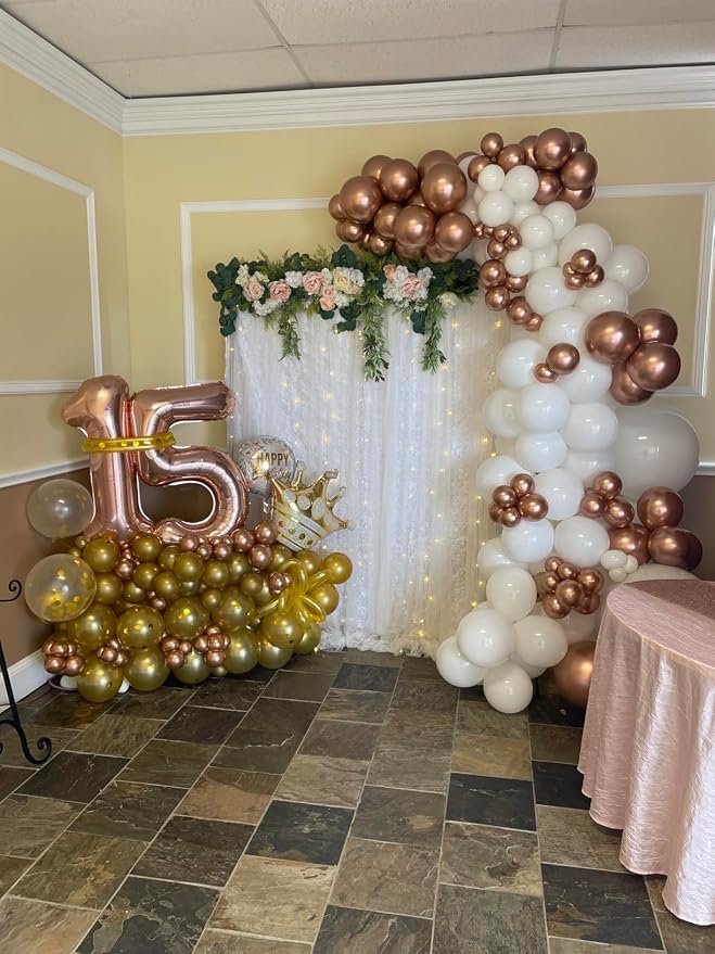 40 Inch Number 17 Balloon for 17th Year Old Birthday Decorations, Rose Gold | - Image 2