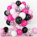 Balloons Black and Pink, Rose Red Pink Party Balloons Decoration by Togvu