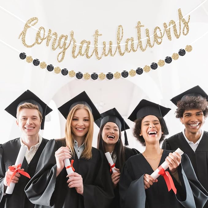 jijAcraft Congratulation Graduation Banner, Pre-strung Congratulation Party - Image 6