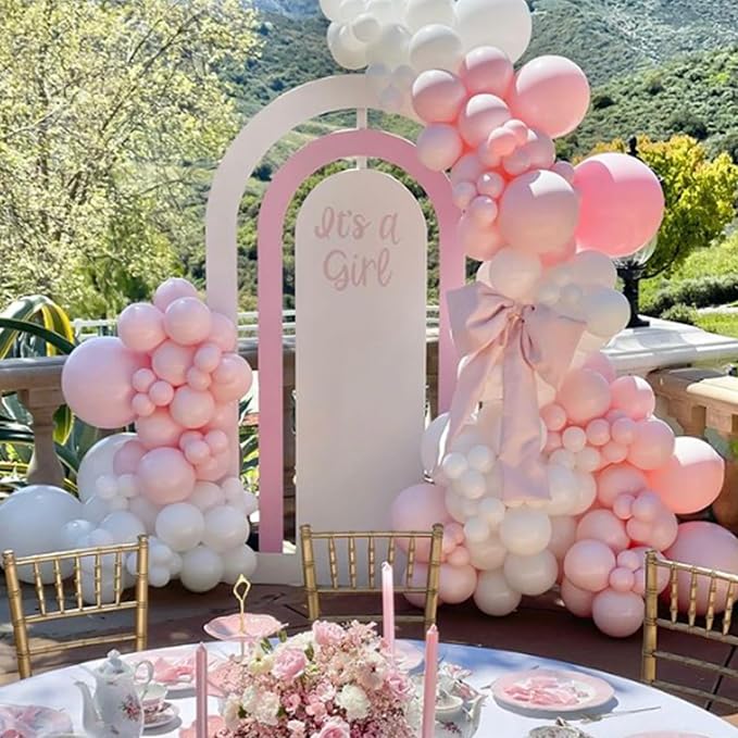 Awenztech 122pcs Light Pink Balloon Arch Kit, 18 12 10 5 inch Pastel Pink Latex - Image 7