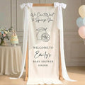 Personalized We Can't Wait to Squeeze You Baby Shower Fabric Sign Backdrop | by Unknown