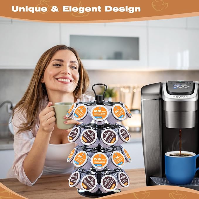 K Cup Holder, 4-Tier Coffee Pod Holder Storage Organizer Stand, Holds 36 Pods | - Image 7
