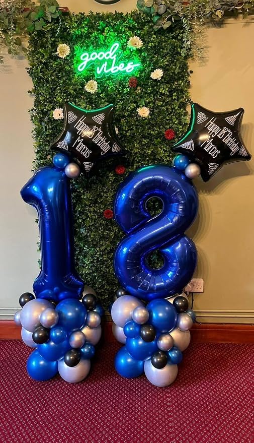 NightBlue Number 3 Balloon 40 Inch, 3rd Birthday Decorations Men Women | Foil - Image 7